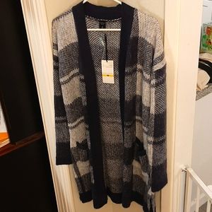 Plaid Duster Cardigan Sz M